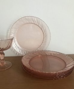 SET DE 6 ASSIETTES à DESSERT ROSES SERIE ROSALINE PAR ARCOROC FRANCE