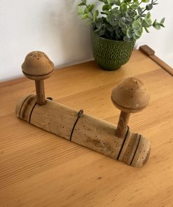 Patère double en bois tourné