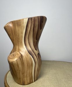 Vase en céramique façon bois par Grandjean Jourdan à Vallauris