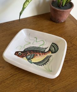 Plat poisson en céramique Vallauris MidCentury